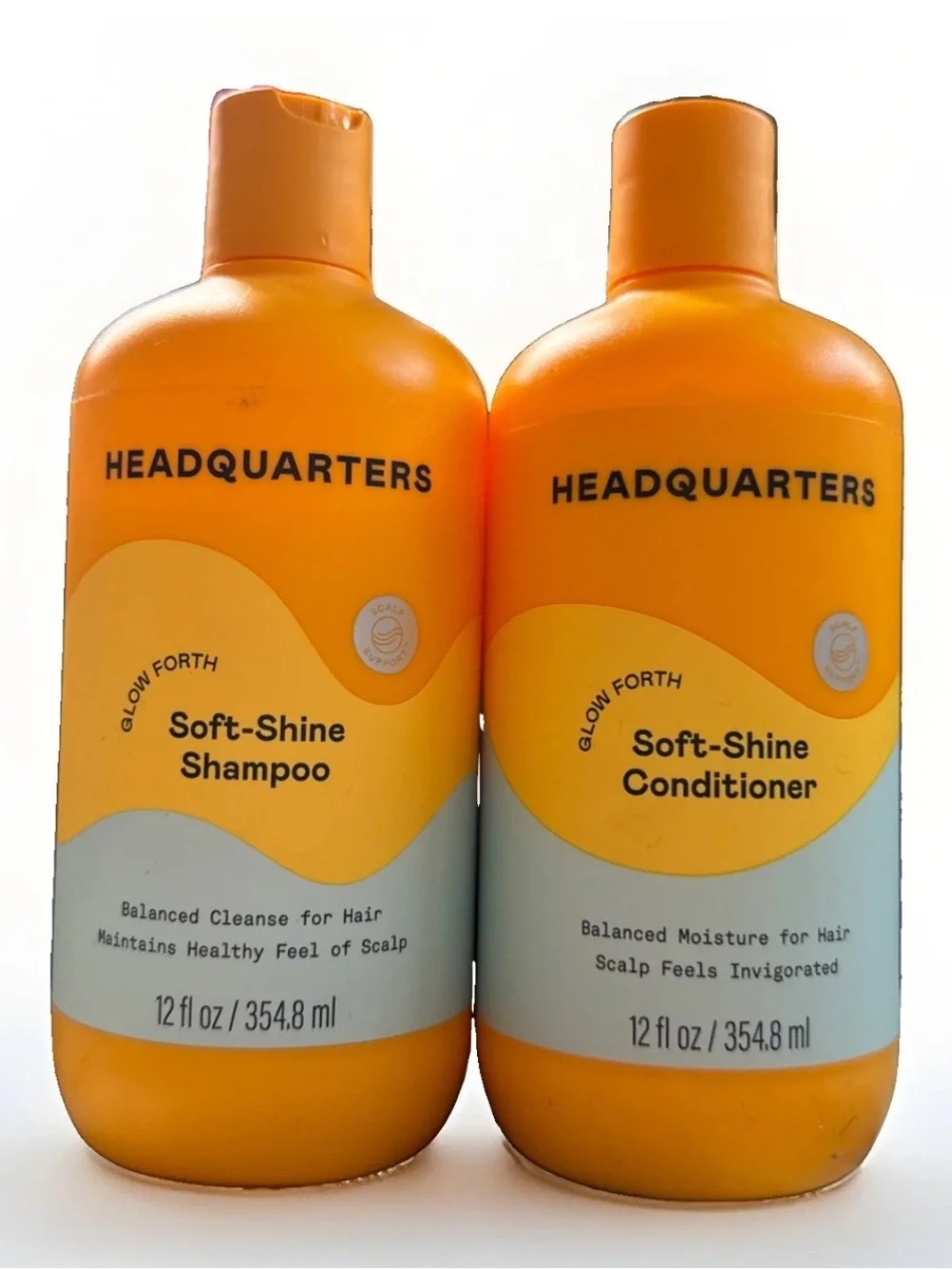 HEADQUARTERS SOFT-SHINE Shampoo & Conditioner Balanced Scalp & Hair 12oz NEW